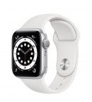 Apple Watch Series 6 44mm GPS Silver Aluminium Case with White Sport Band M00D3